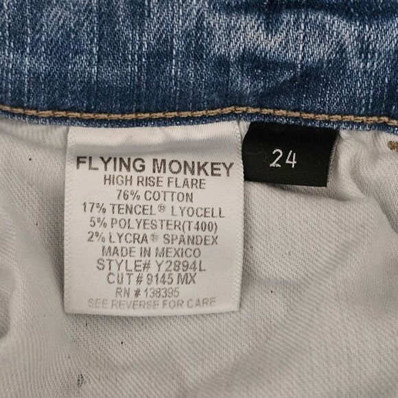 NWT - Buckle Flying Monkey - Jeans Flare Wide Leg Distressed - Size 24 - Blue - Picture 8 of 8